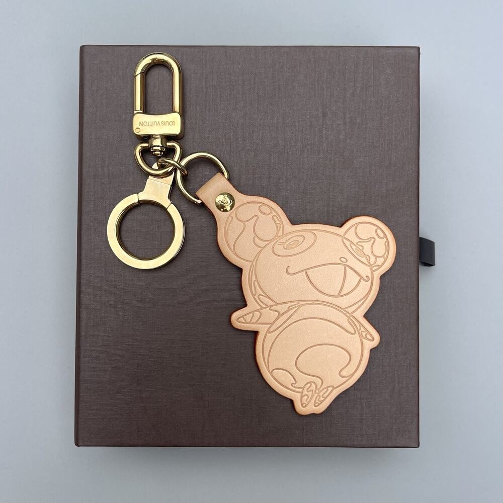 Louis Vuitton Takashi Murakami Vachetta Leather Panda Bag Charm Key Chain